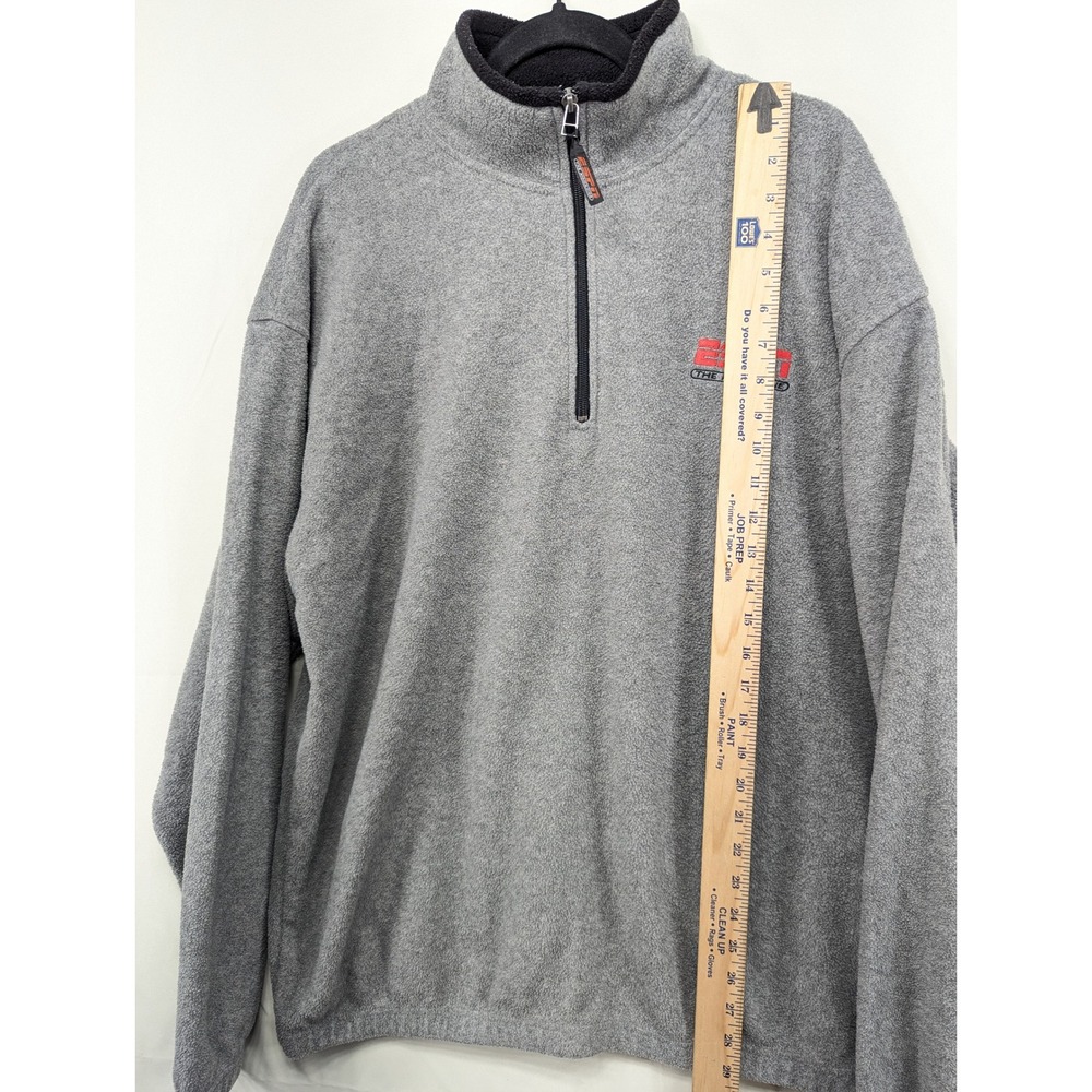 ESPN The Magazine Gray Fleece Pullover Sweater X-Large 1/4 Zip Long Sleeve - Picture 4 of 9